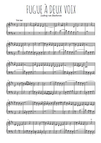 Téléchargez l'arrangement pour piano de la partition de Fugue à deux voix en PDF